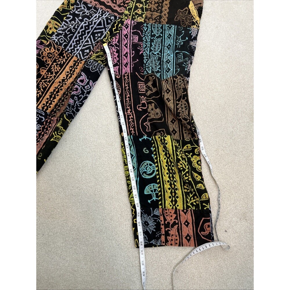 Vintage Sacred Threads Patchwork Overalls Dungarees Boho Hippie Artisan M/L Read - Picture 12 of 15